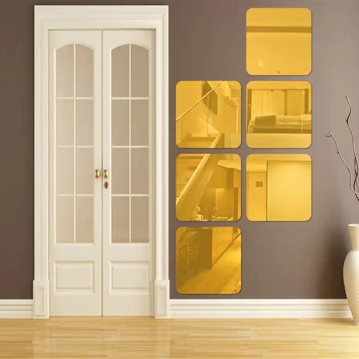 Autocollants muraux miroir acrylique carré 3D auto-adhésifs