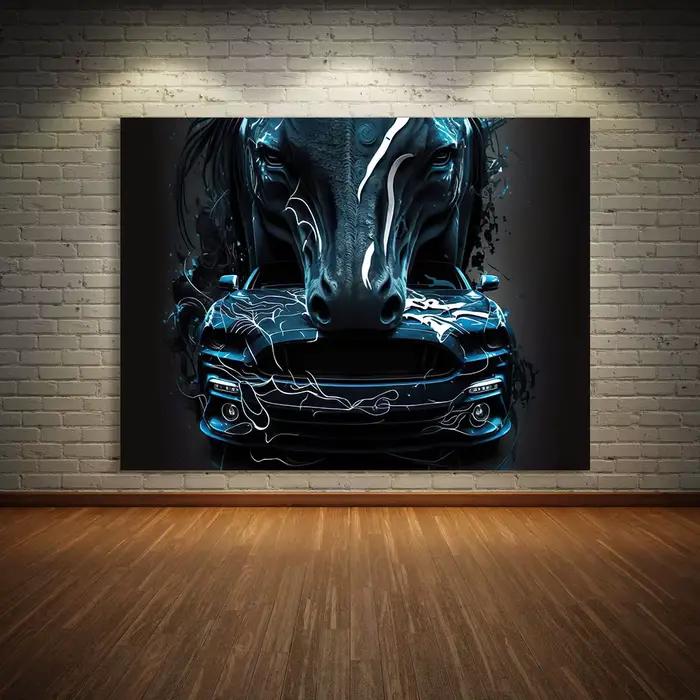 Peinture sur Toile Inspirée de la Voiture Vintage