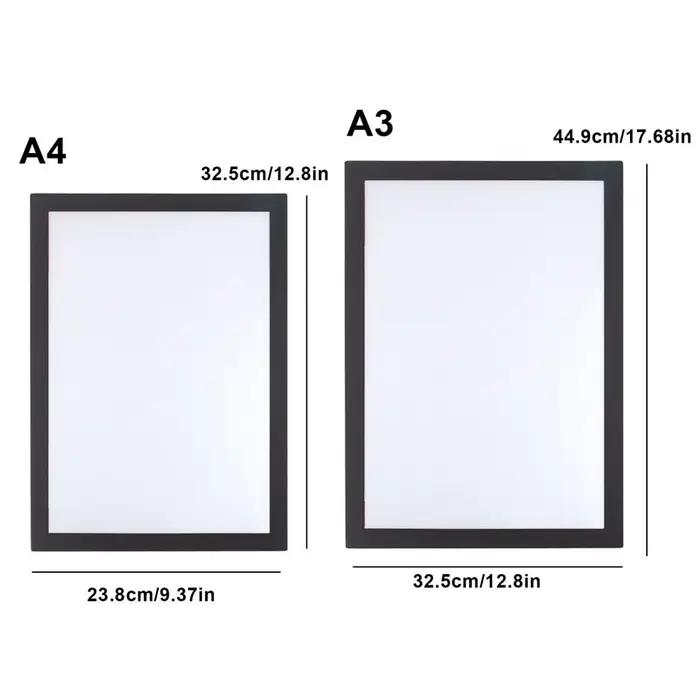Cadre photo magnétique A3/A4 à fixer au mur