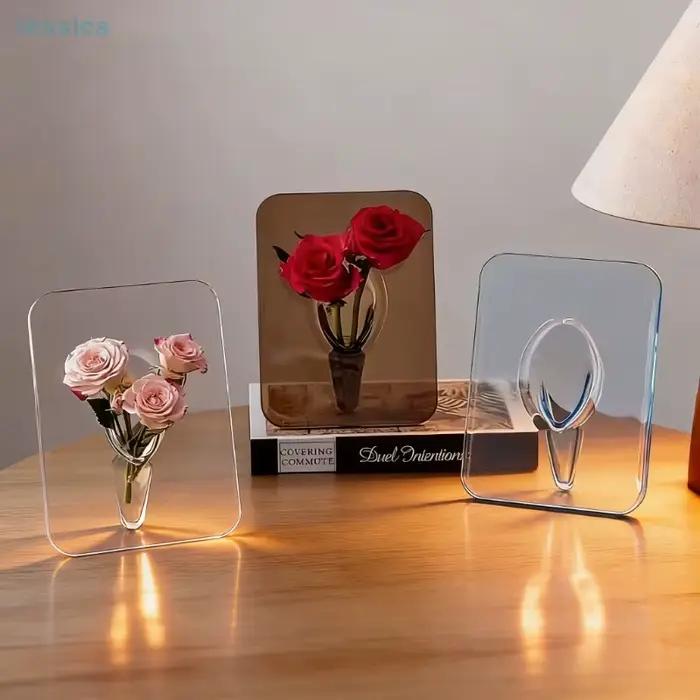 Vase Moderne en Acrylique Transparent