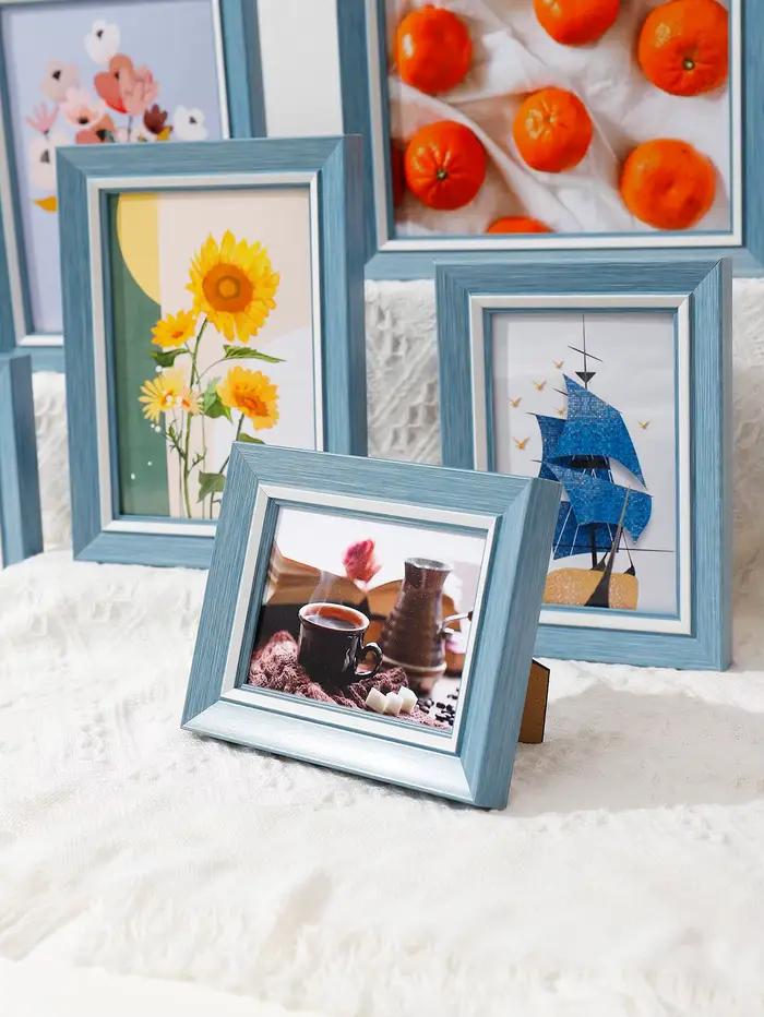 Cadre photo Simple Home Art Déco Cadre photo en plastique bleu