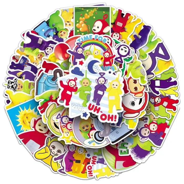 50 autocollants de dessins animés Teletubbies