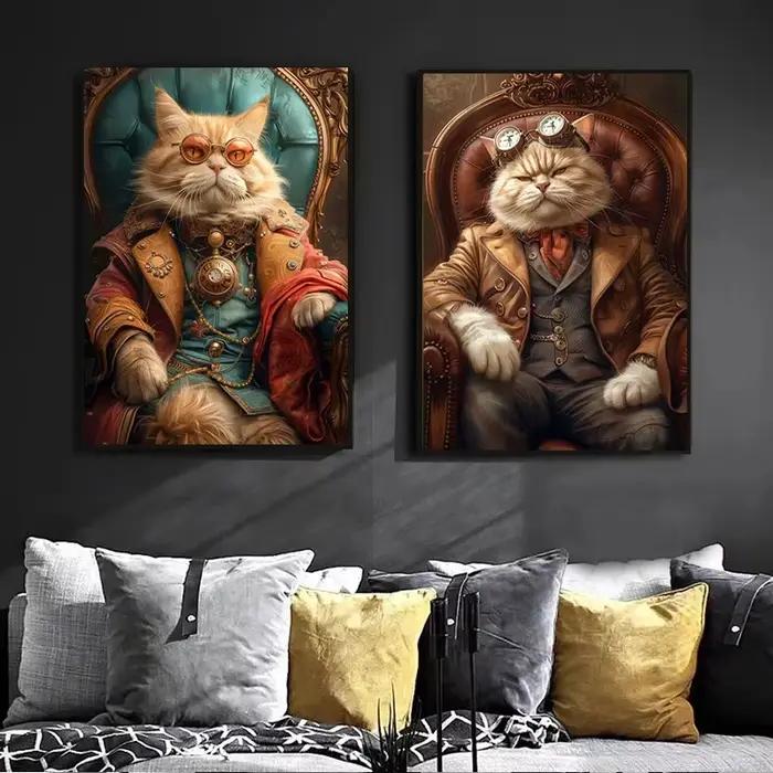 Affiches imprimées sur toile avec Portrait d'animaux Steampunk