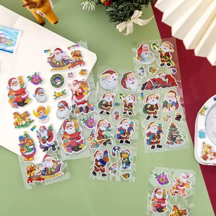 Autocollants à bulles 3D dessin animé père noël