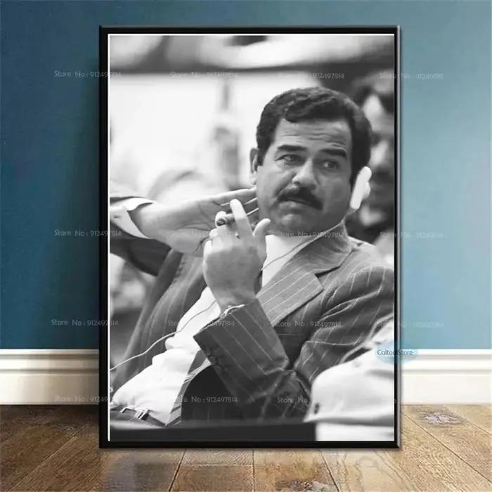 Photo le grand chef matéridam Hussein Portrait toile peinture