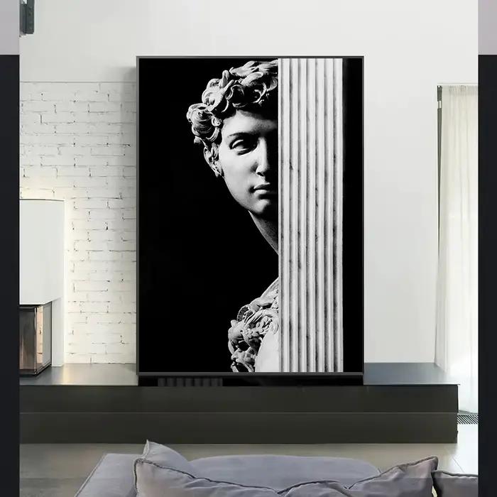 Statue de David moderne noir et blanc