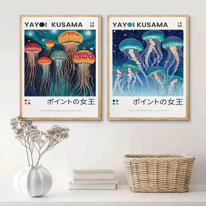 Yayoi Kusama affiche sur toile méduse Art