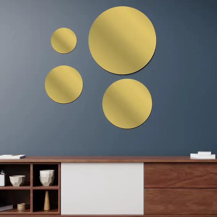 Autocollant miroir rond auto-adhésif décoratif salle de bains 3D acrylique