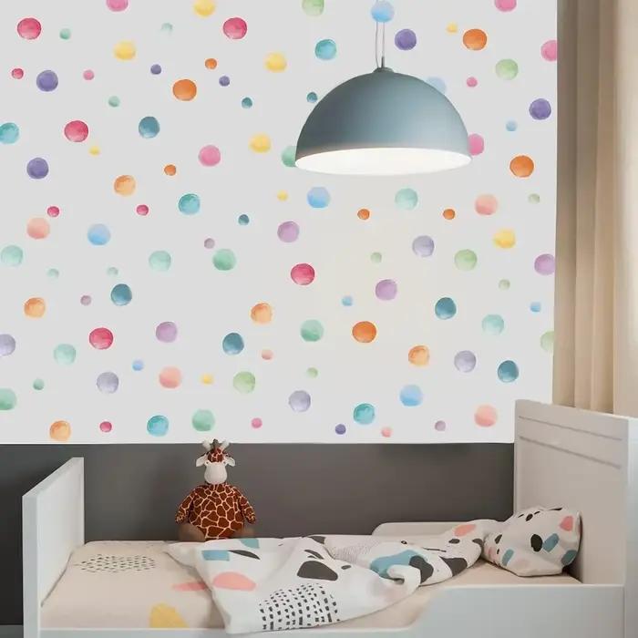 Autocollants muraux amovibles à pois aquarelle