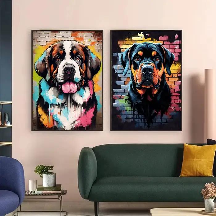 Affiche de Graffiti avec chiens de compagnie