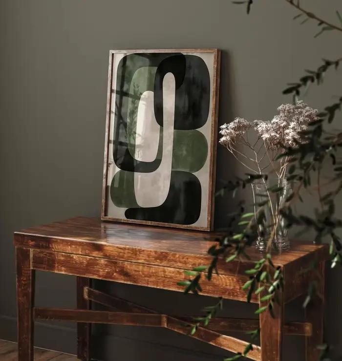 Art mural vert, art moderne vert
