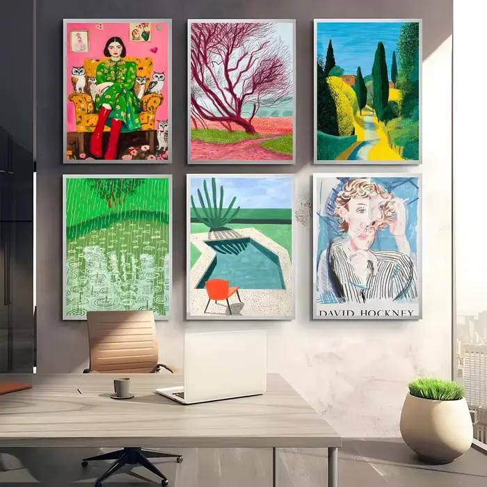 D-david Art Hockney – affiche autocollante en papier imperméable