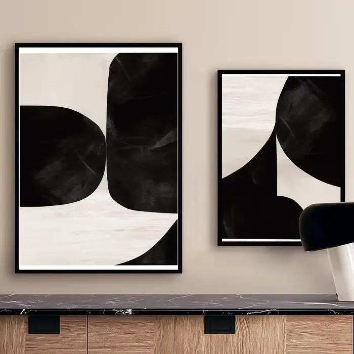 Affiche de ligne noire et blanche