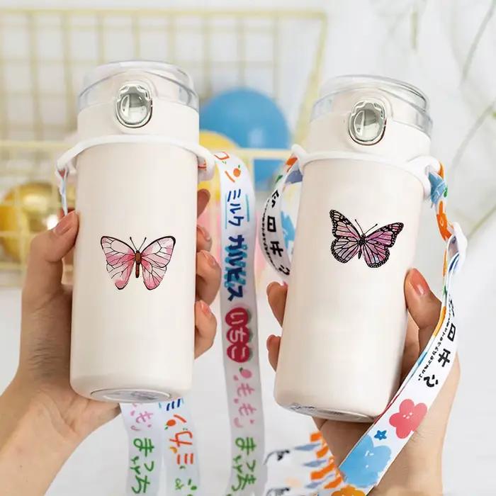 500 pièces papillon fleur autocollant 2.5 cm/1.0 pouces coloré