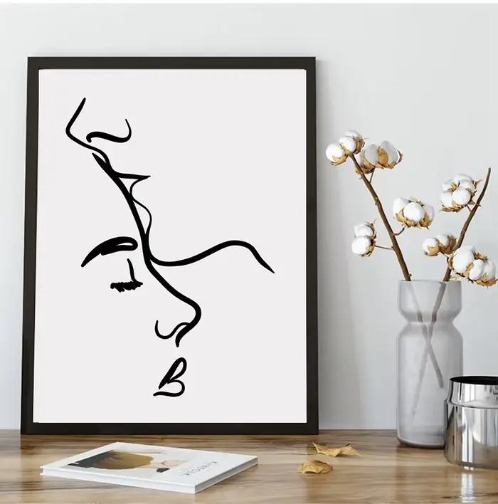Affiches de ligne de Couple d'amour romantique