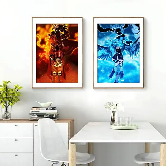 Peinture sur toile de figure d'anime noir Everver japonais