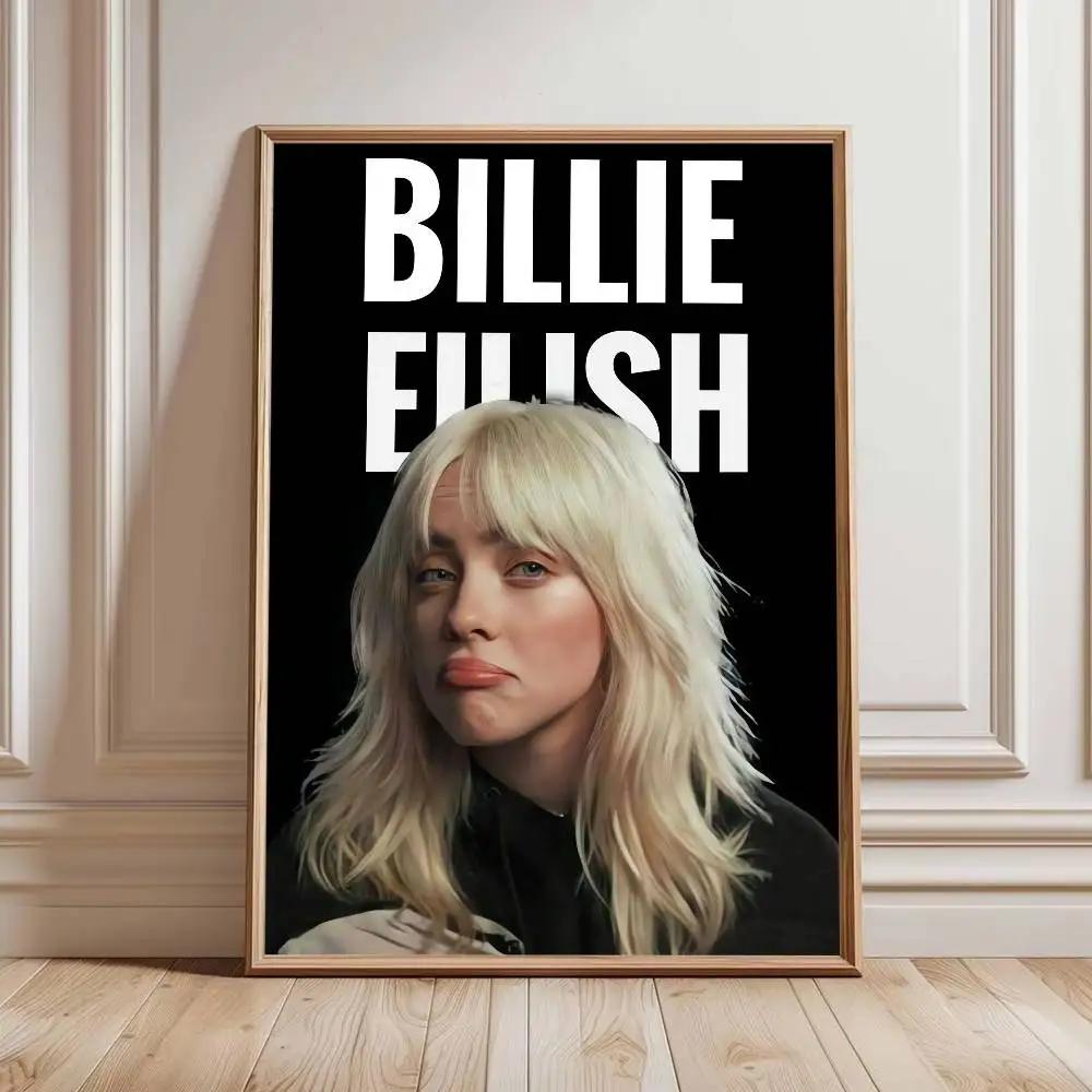 Affiche murale vintage de la chanteuse Billie Eilish, décoration artistique pour le bureau, le salon