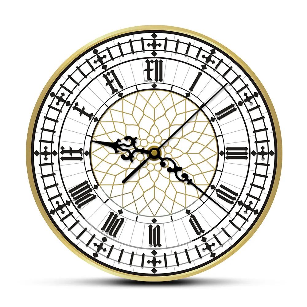Big Ben Horloge murale moderne contemporaine rétro silencieuse sans tic-tac montre murale anglais décor à la maison grande-bretagne Londres cadeau