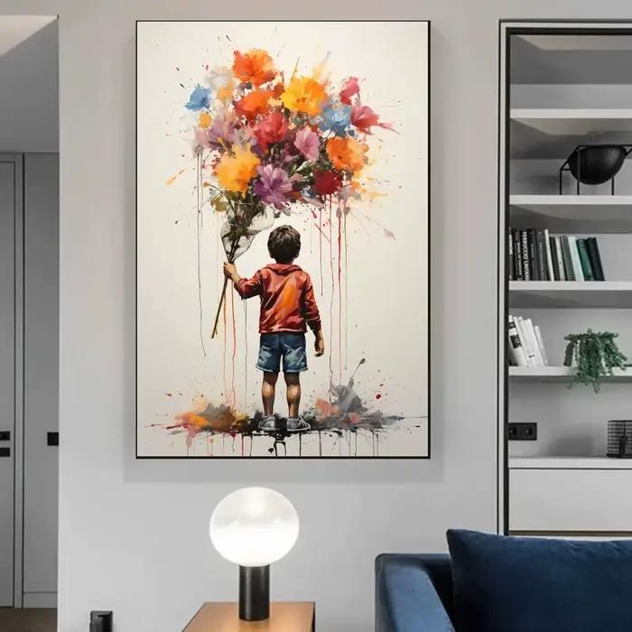 Art mural vintage de Banksy, art de rue, peinture, art esthétique, grande taille