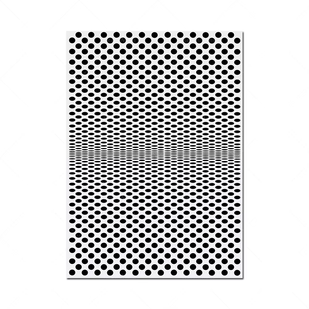 Art d'illusion d'optique: impressions géométriques abstraites en noir et blanc, impressions d'art co