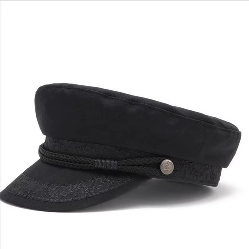Casquette marine grande taille, chapeau plat à petite tête, chapeau militaire, casquette de soleil e