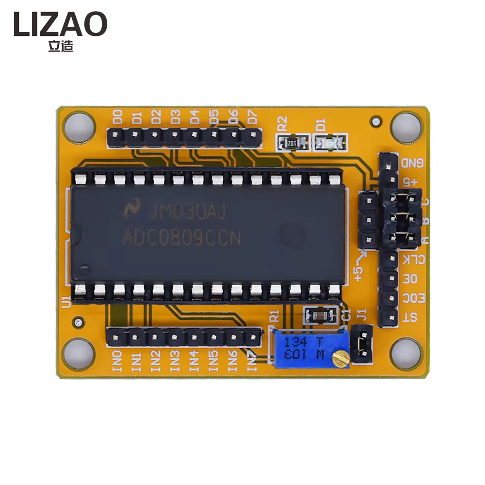 Module de conversion AD parallèle à huit canaux LIZAO ADC0809, voltmètre numérique, carte de convers