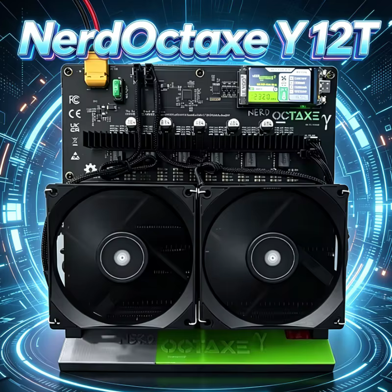 Nouveau 2026 Miner NerdOctaxeY Rev3.1 12T avec alimentation, Mineur BTC Solo Nerd Octaxe 12T, Mineur