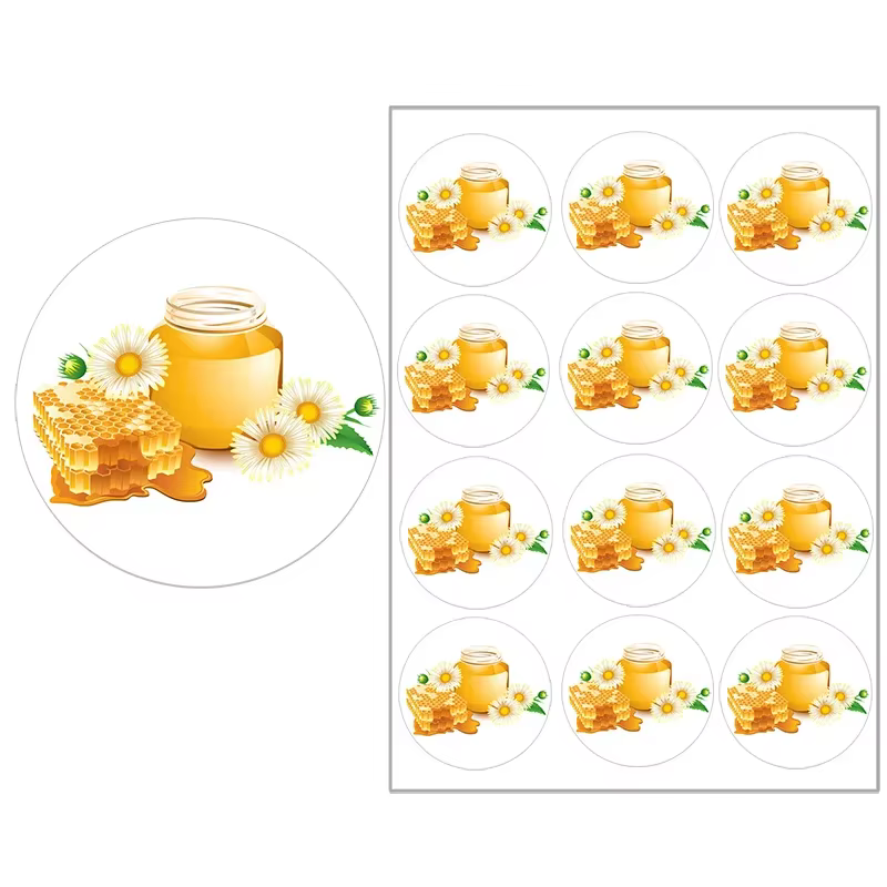 Autocollants de couverture de Pot de miel de 1.8 pouces, étiquettes autocollantes rondes de miel dou