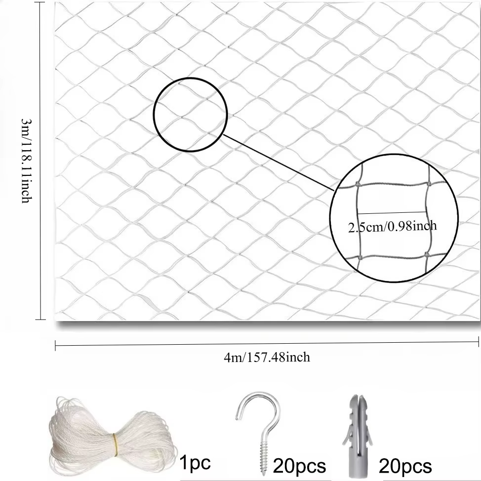 1 ensemble de filet de sécurité transparent pour chat avec accessoires, à mailles fines, pour balcon