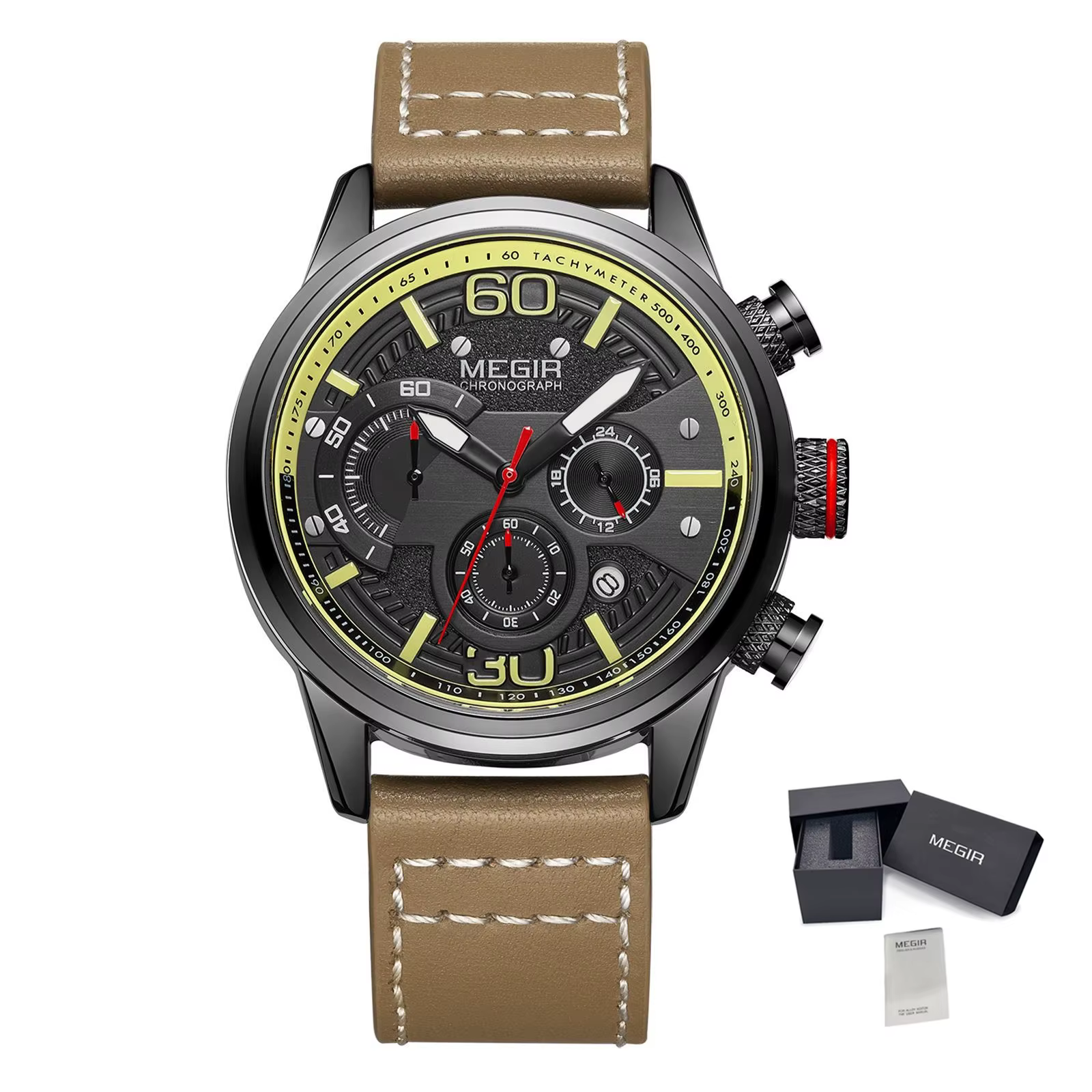 MEGIR hommes montres marque de mode Sport Quartz chronographe horloge étanche homme d'affaires montr