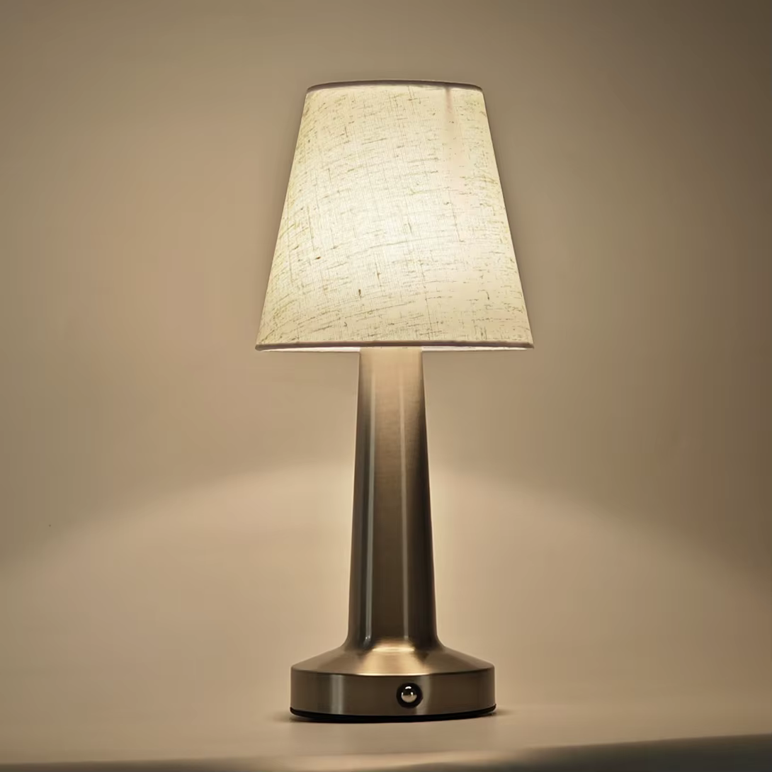 Lampe de Table LED avec abat-jour en tissu, lampe de chevet à capteur tactile, lampes de lecture rec