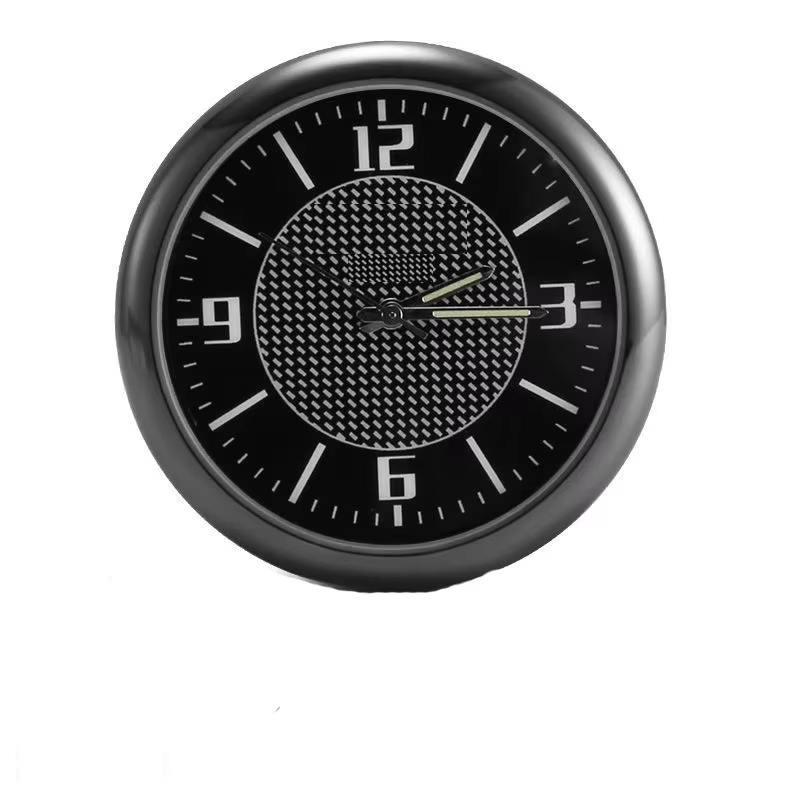 Mini horloge analogique universelle pour voiture avec aiguilles lumineuses, double fixation (ventila