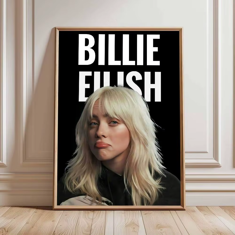 Affiche murale vintage de la chanteuse Billie Eilish, décoration artistique pour le bureau, le salon