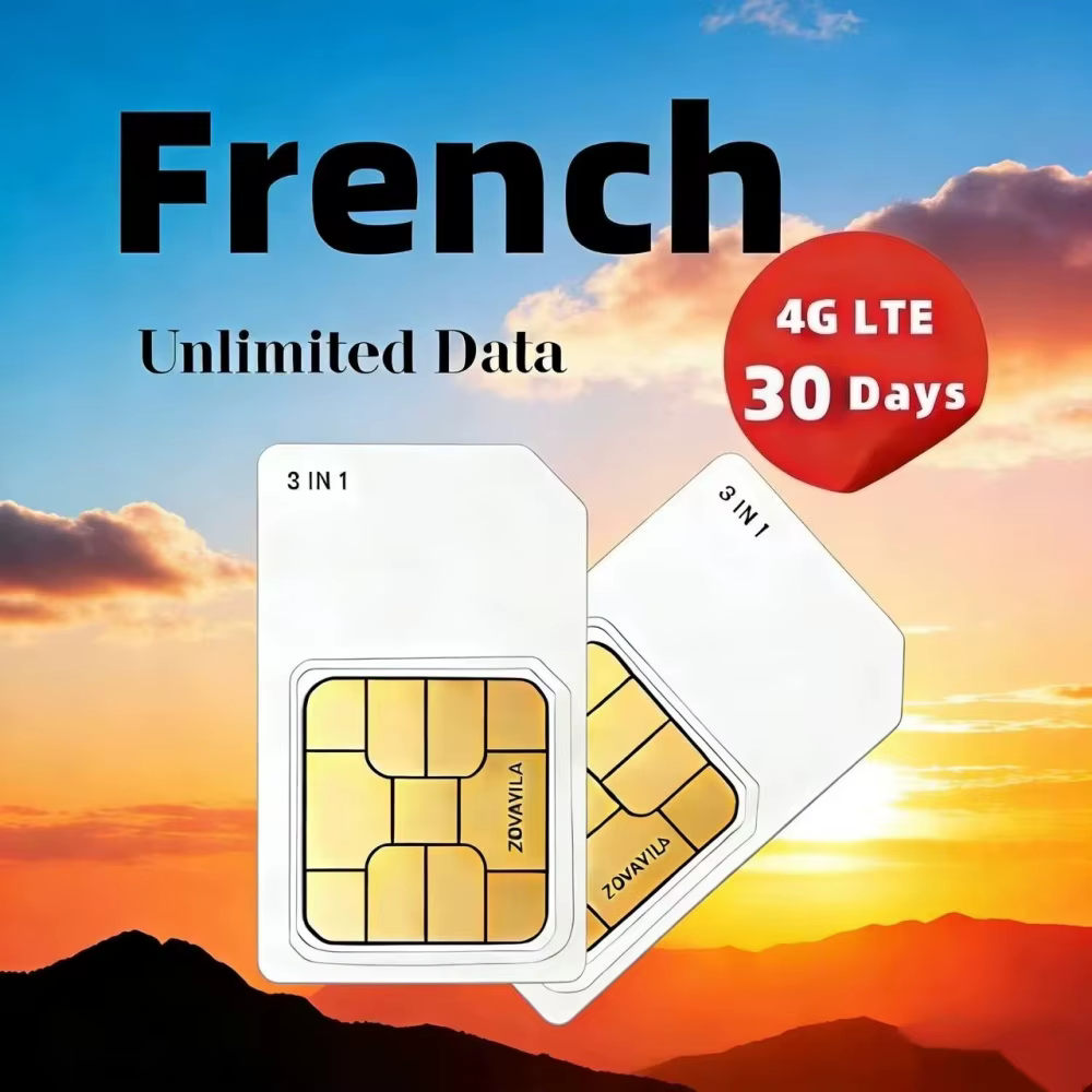 Réseau 4G France, données 1 Go/mois, service 30 jours – Convient aux téléphones mobiles/caméras/tabl