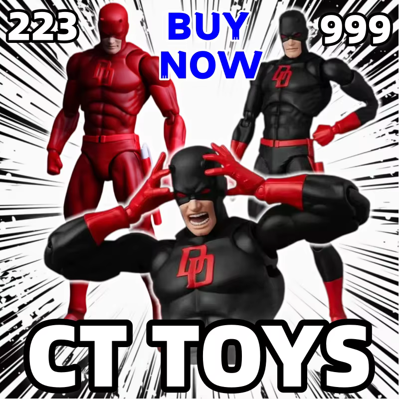En stock, figurines Ct Toys Daredevil Black 999 Red Mafex 223, version de bande dessinée, figurine d