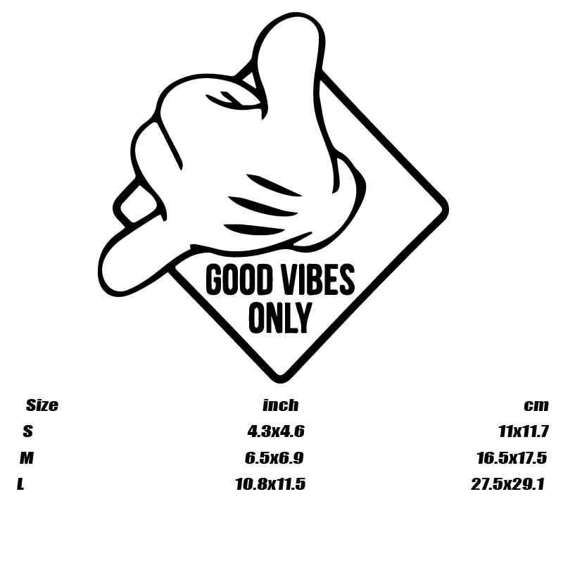 Autocollants "GOOD VIBES ONLY", créatifs et à la mode, avec stickers de haute qualité pour voitures,