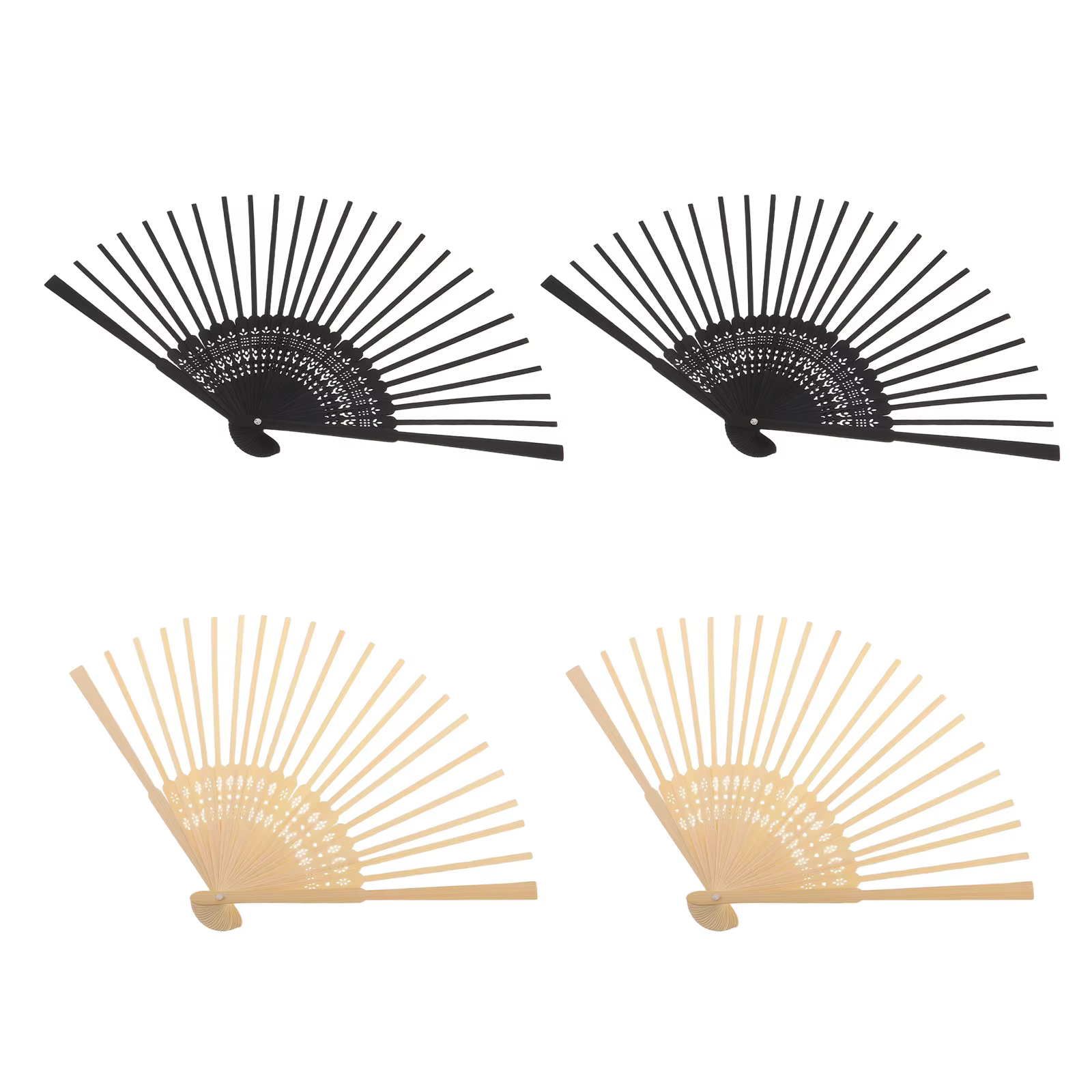 Kit de fabrication de ventilateurs pliants en bambou 4 pièces, cadre en bois brut à finir soi-même, 