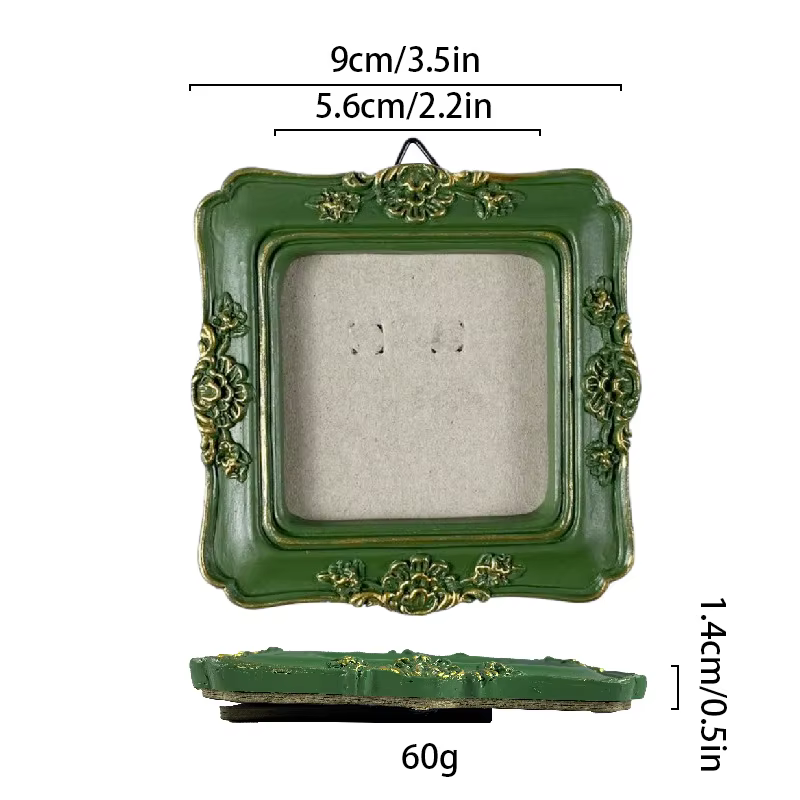 Mini cadre photo vintage baroque, décoration murale ou de table, cadre photo en résine en relief, ar