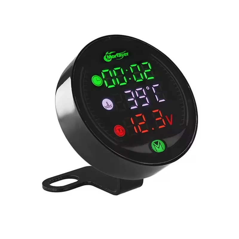 Horloge électronique de moto 5 en 1, voltmètre étanche IP67, étanche à la poussière, affichage numér