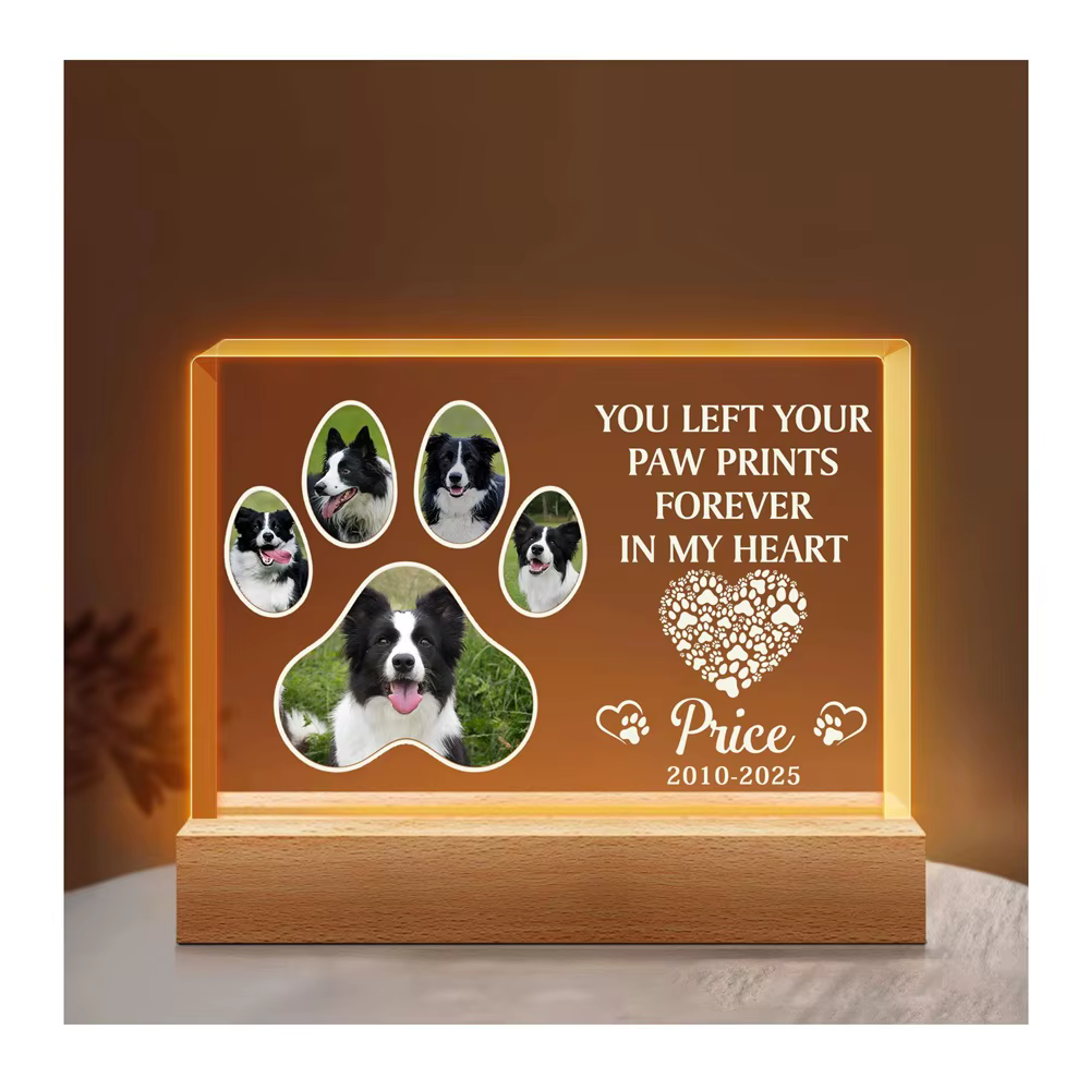 Cadre photo personnalisé pour animaux de compagnie, plusieurs photos, Message en feutre cardiaque, c
