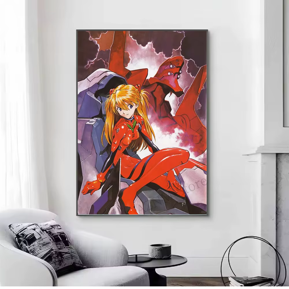 AZNM – peinture sur toile d'anime Evangelion Naruto Asuka, impression artistique, décoration murale