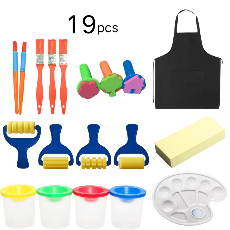 Ensemble complet de peinture artistique de 19 pièces - Kit d'art créatif tout-en-un pour les débutan