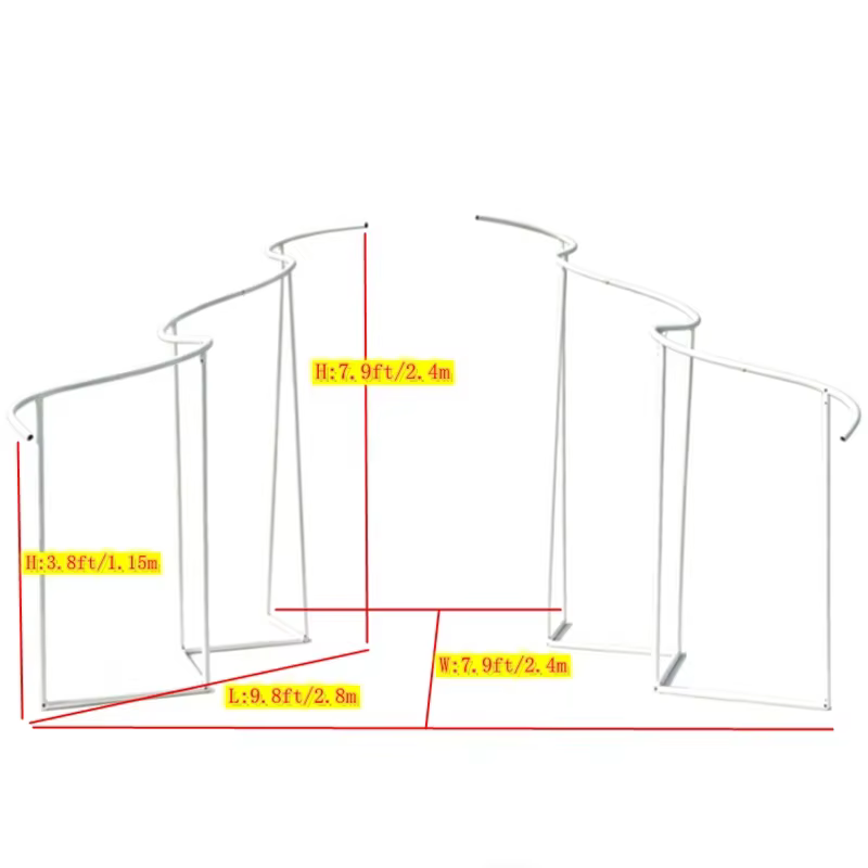 Support de toile de fond de mariage en métal ondulé de luxe, cadre en fer, décoration de fond pour p