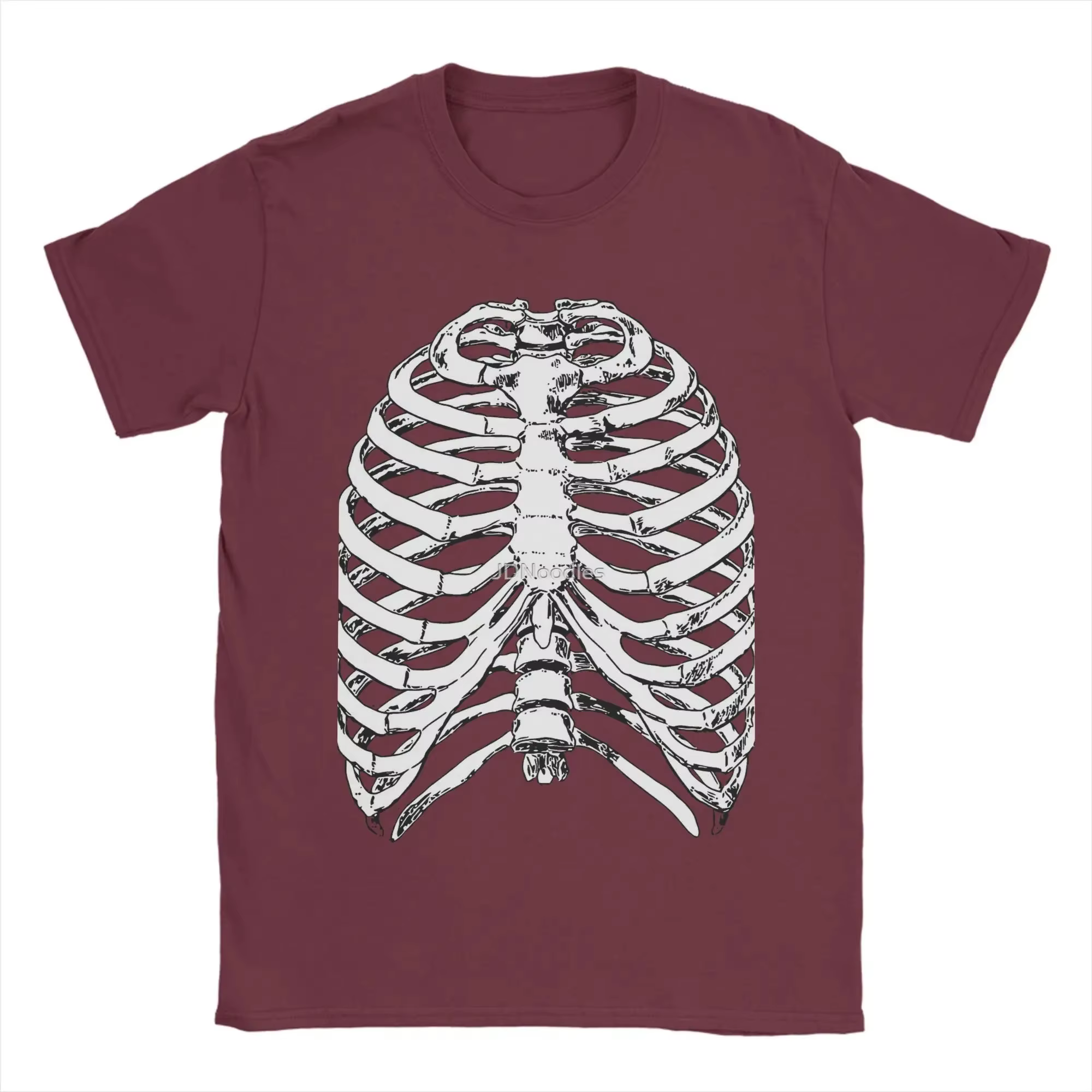T-shirt graphique anatomique de la cage thoracique pour hommes, T-shirt en coton respirant à manches