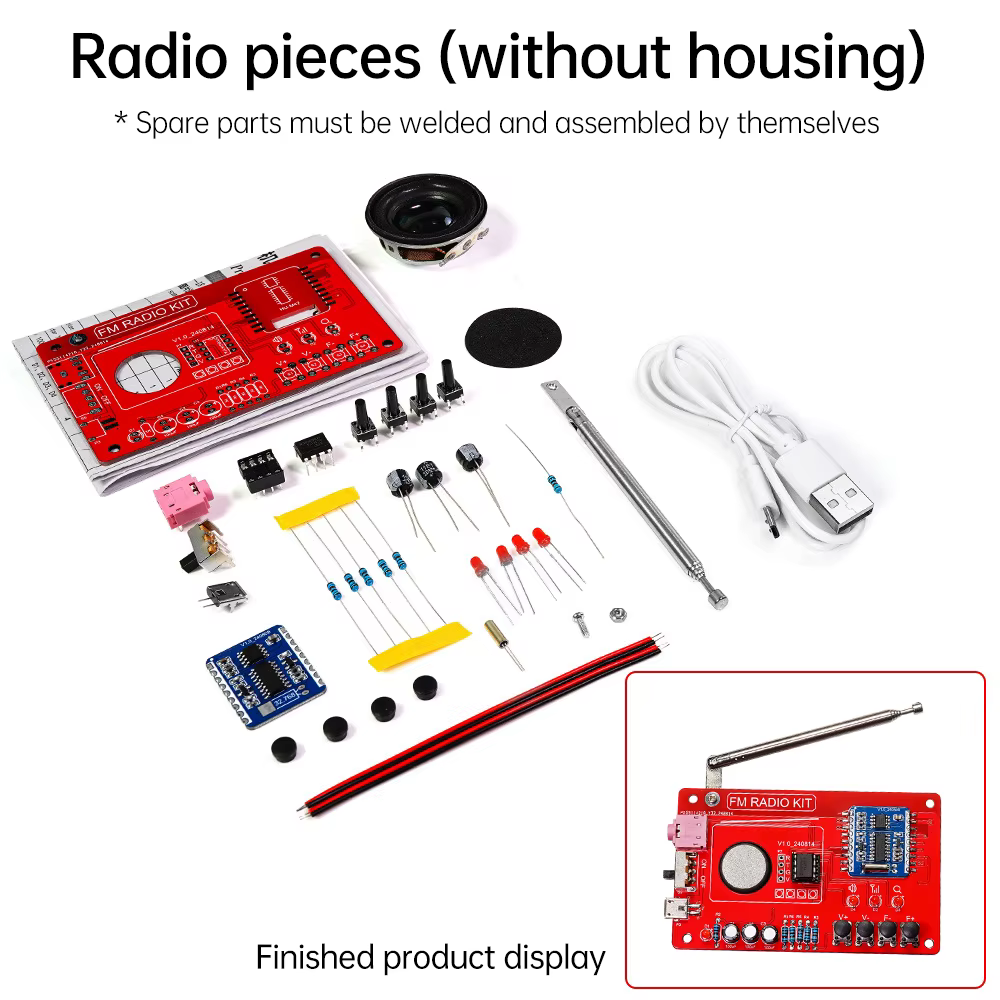 Kit de soudure radio FM RDA5807 87-108 MHz pour le bricolage, idéal pour l'enseignement scolaire et 