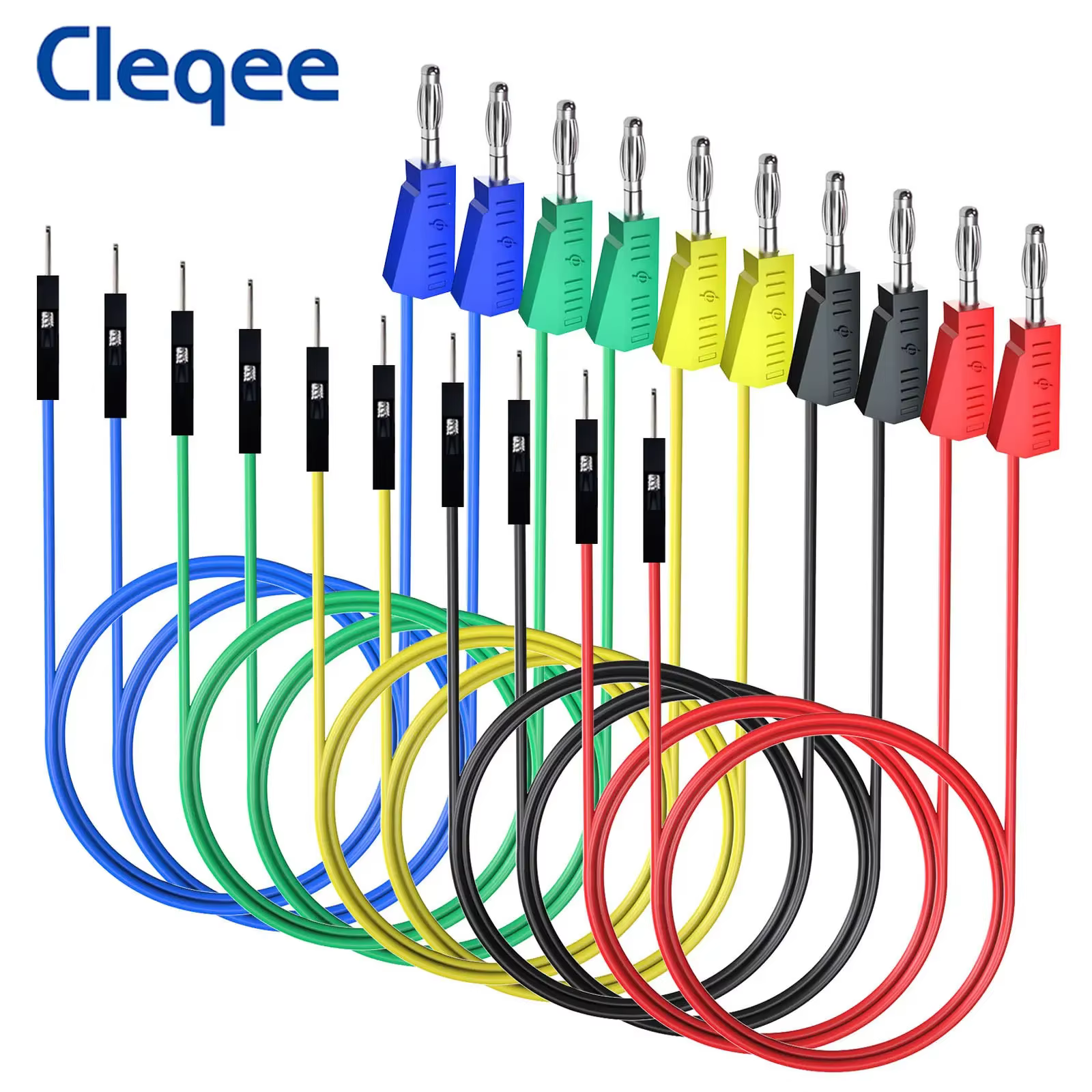 Cleqee-Câble cavalier Dupont mâle vers gels empilables, fiche en silicone, fil 26AWG pour planche à 