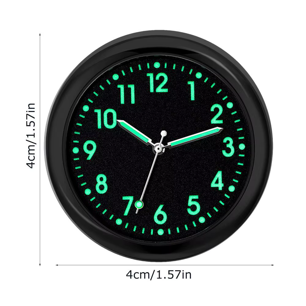 Horloge de tableau de bord de voiture analogique lumineuse, horloge de remplacement à Quartz à colle