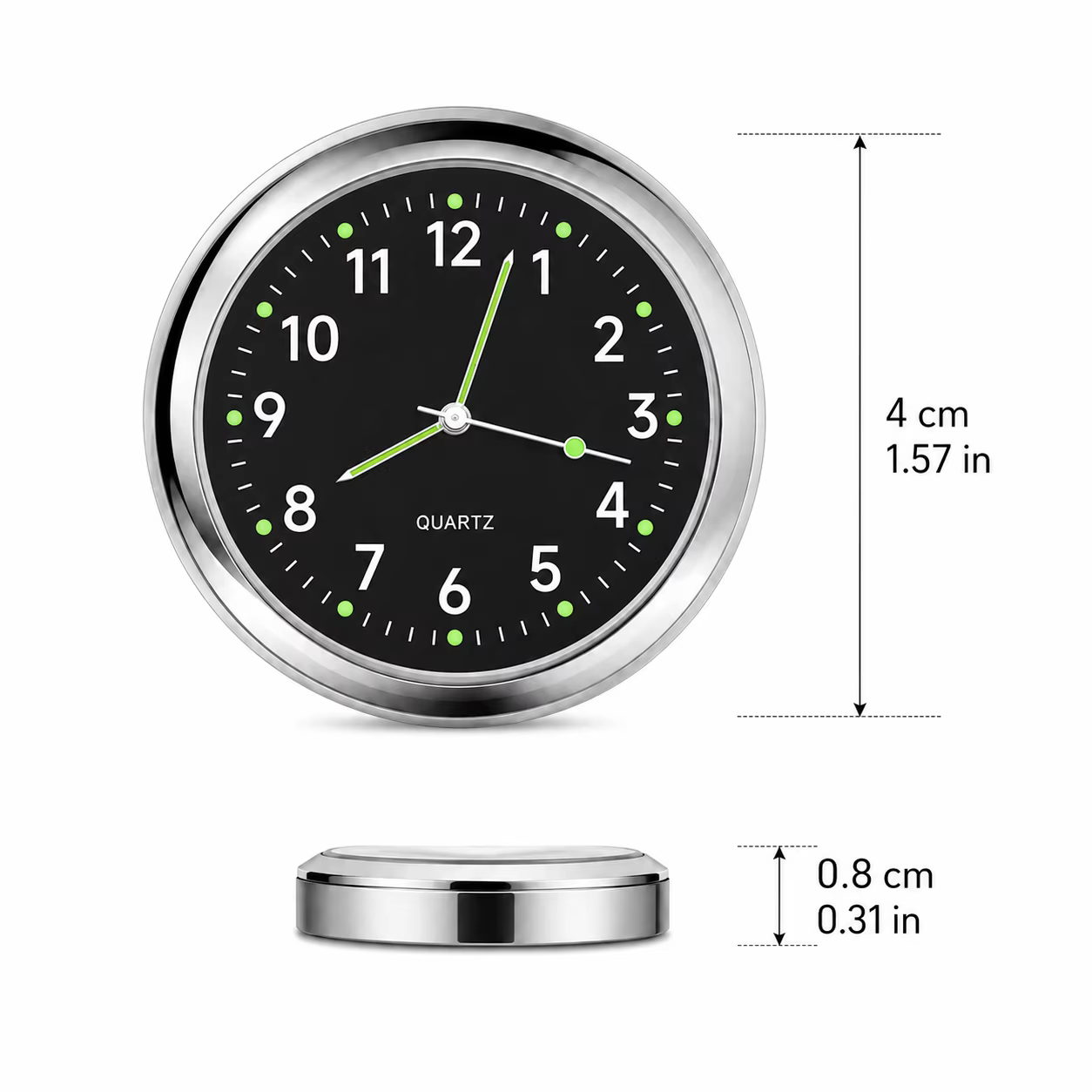 Horloge de tableau de bord de voiture, décoration intérieure, mini horloge portable, décoration lumi