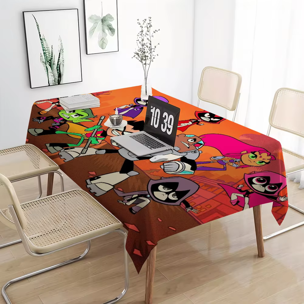Couverture de Table de dessin animé t-titans pour adolescents, nappe d'anniversaire, décorations de 