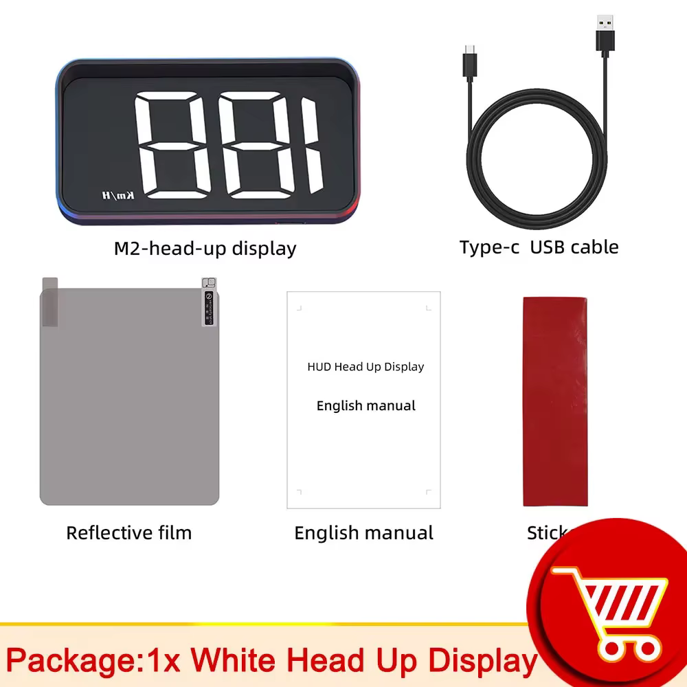 Affichage tête haute M2 HD pour voiture, compteur de vitesse GPS KM/H, projecteur numérique HUD sur 